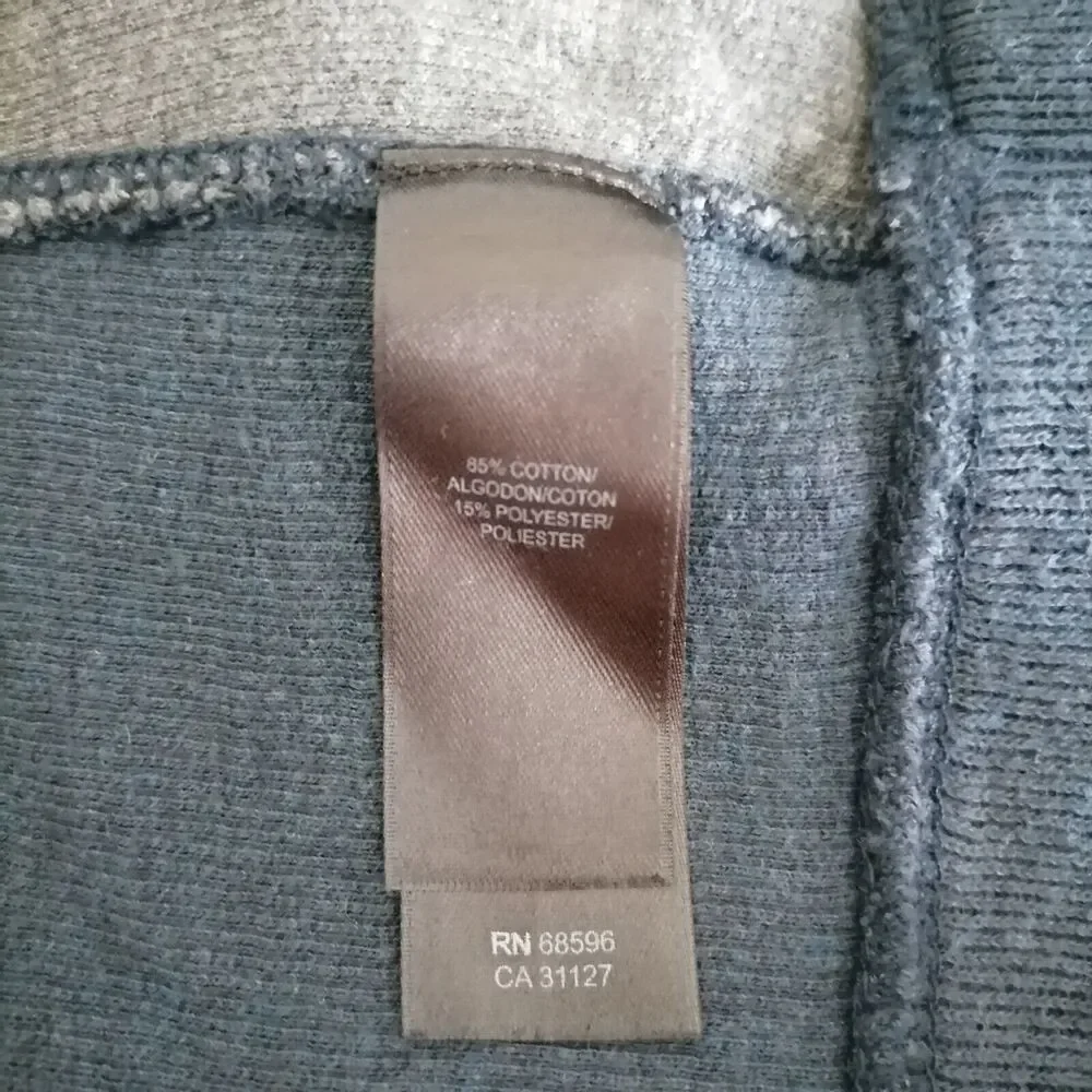 DKNY Jeans Men's Blue Gray Color Block Crew Neck Raglan Sleeve Sweater Size XXL - Picture 6 of 8